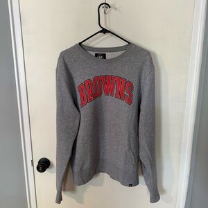 Browns 47 Men’s Gray Sweater with Orange Browns Logo